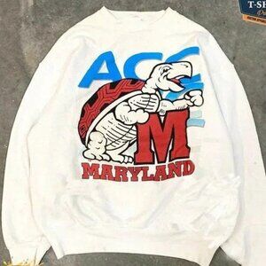Vintage University of Maryland Logo Crewneck Sweatshirt, Maryland Logo Shirt
